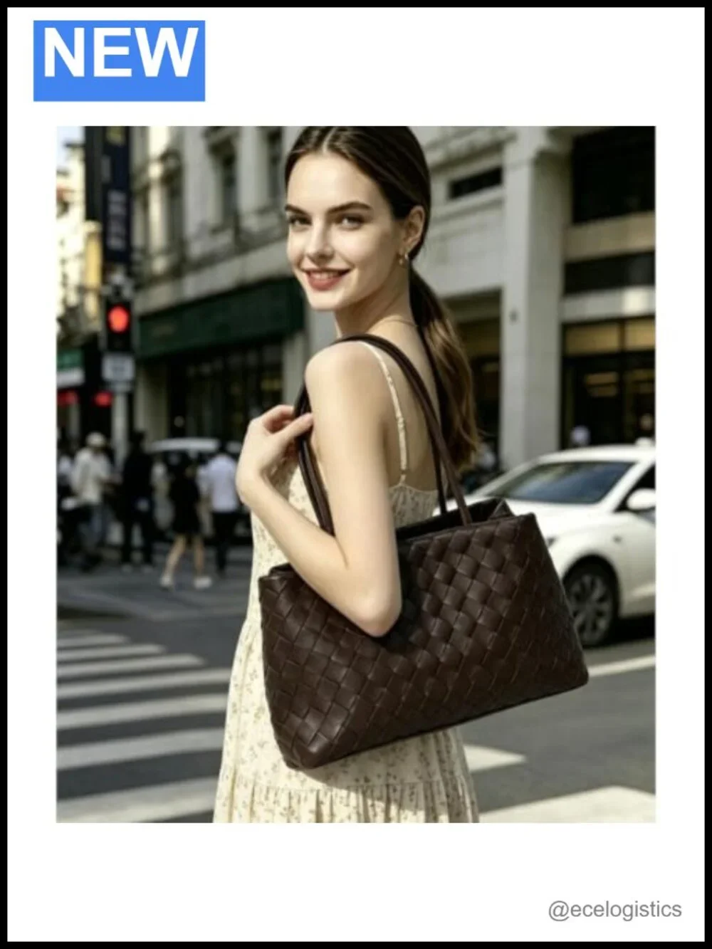 Vegan Leather Woven Tote Bag for Women, Large Hobo Shoulder Handbag
